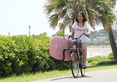 サーフボードラック付きレンタサイクル